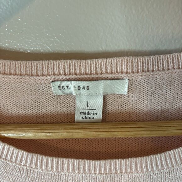 Est 1946 Womens Sweater Peach 3/4 Sleeve Textured Pullover Sz Large - Picture 3 of 7